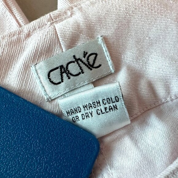 Vintage Cache Pink Ruched Crop Capris Pants Womens 8 - Picture 4 of 4